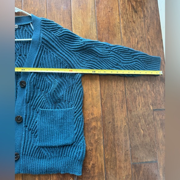 NWT Margaret O’Leary 100% Merino wool Cardigan/ Sweater-Jade color - Picture 10 of 13